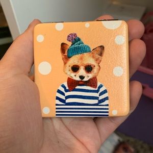 Cute fox compact mirror